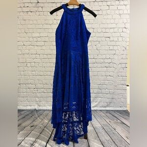Royal blue lace high low dress size M
